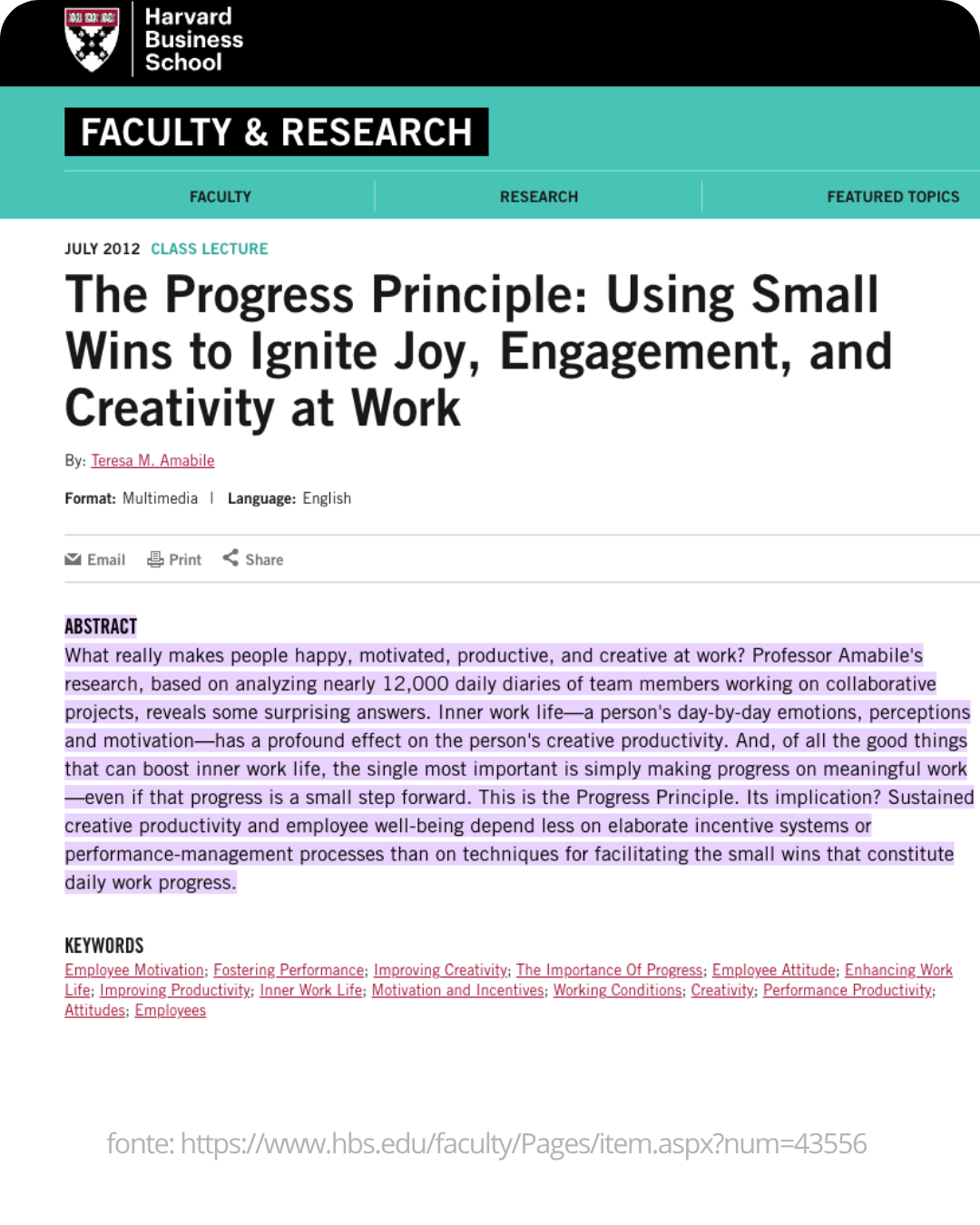 Estudo de Harvard - The Progress Principle